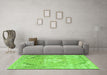 Machine Washable Persian Green Traditional Area Rugs in a Living Room,, wshtr3659grn