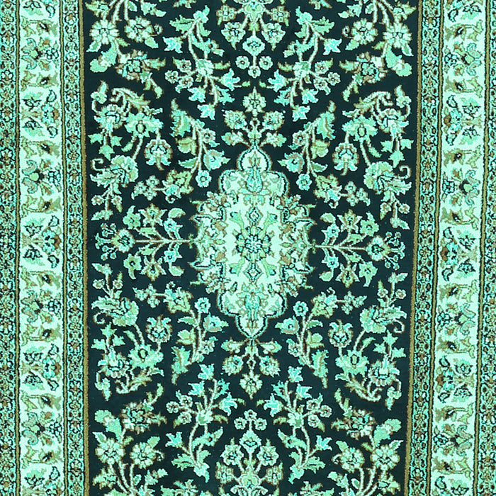 Machine Washable Medallion Turquoise Traditional Area Rugs, wshtr365turq