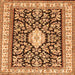 Serging Thickness of Medallion Orange Traditional Rug, tr365org