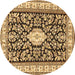 Round Medallion Brown Traditional Rug, tr365brn