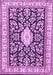 Machine Washable Medallion Purple Traditional Area Rugs, wshtr365pur