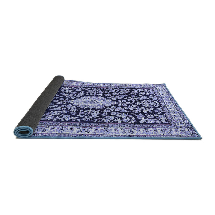 Sideview of Medallion Blue Traditional Rug, tr365blu