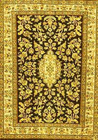 Medallion Yellow Traditional Rug, tr365yw