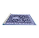 Sideview of Machine Washable Medallion Blue Traditional Rug, wshtr365blu