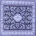 Square Medallion Blue Traditional Rug, tr365blu