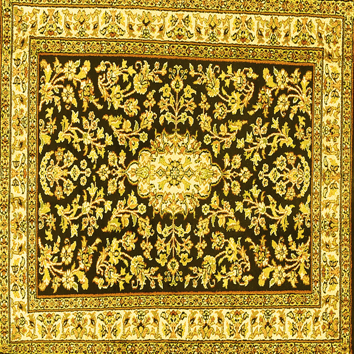Square Medallion Yellow Traditional Rug, tr365yw