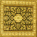 Square Medallion Yellow Traditional Rug, tr365yw
