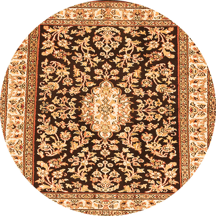Square Medallion Orange Traditional Rug, tr365org