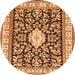 Square Medallion Orange Traditional Rug, tr365org
