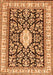Medallion Orange Traditional Rug, tr365org