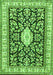 Serging Thickness of Machine Washable Medallion Green Traditional Area Rugs, wshtr365grn