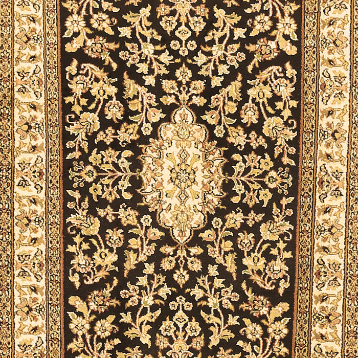 Machine Washable Medallion Brown Traditional Rug, wshtr365brn