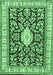 Machine Washable Medallion Emerald Green Traditional Area Rugs, wshtr365emgrn