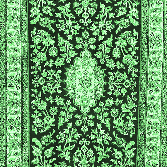 Machine Washable Medallion Emerald Green Traditional Area Rugs, wshtr365emgrn