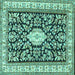 Square Medallion Turquoise Traditional Rug, tr365turq