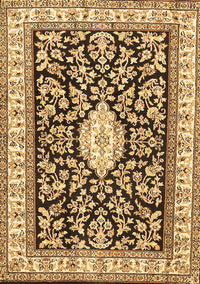 Medallion Brown Traditional Rug, tr365brn