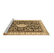 Sideview of Machine Washable Medallion Brown Traditional Rug, wshtr365brn