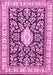 Machine Washable Medallion Pink Traditional Rug, wshtr365pnk