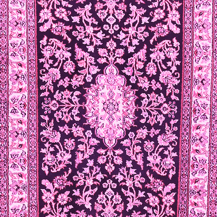 Machine Washable Medallion Pink Traditional Rug, wshtr365pnk