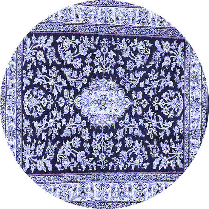 Round Medallion Blue Traditional Rug, tr365blu