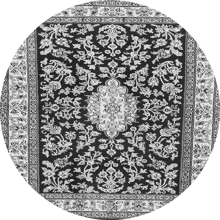 Machine Washable Medallion Gray Traditional Rug, wshtr365gry