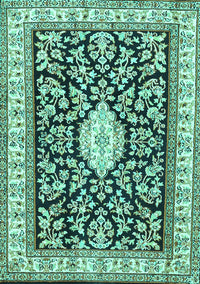 Medallion Turquoise Traditional Rug, tr365turq