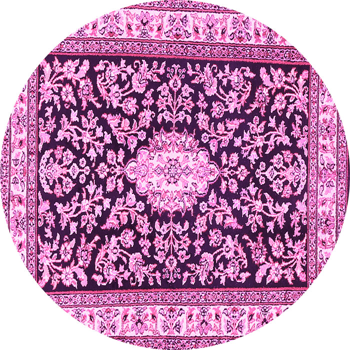 Round Medallion Pink Traditional Rug, tr365pnk