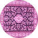 Round Medallion Pink Traditional Rug, tr365pnk