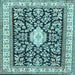 Square Medallion Light Blue Traditional Rug, tr365lblu
