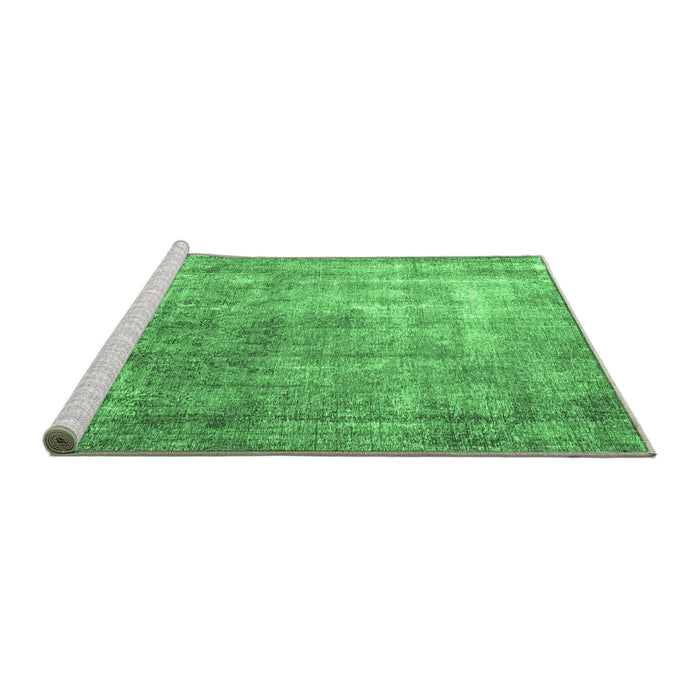 Sideview of Machine Washable Persian Emerald Green Bohemian Area Rugs, wshtr3660emgrn