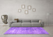 Machine Washable Persian Purple Bohemian Area Rugs in a Living Room, wshtr3660pur