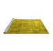 Sideview of Machine Washable Persian Yellow Bohemian Rug, wshtr3660yw