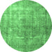 Round Persian Emerald Green Bohemian Rug, tr3660emgrn