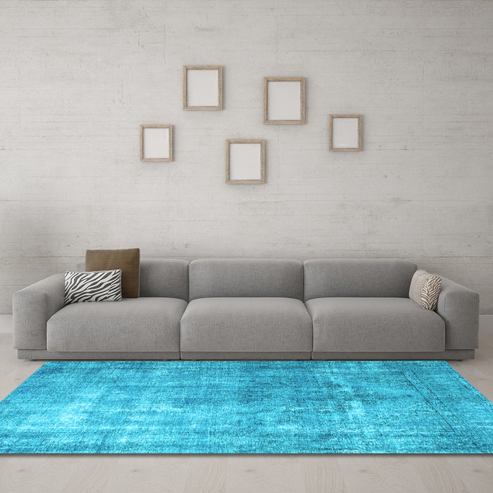 Machine Washable Persian Light Blue Bohemian Rug in a Living Room, wshtr3660lblu