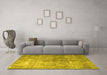 Machine Washable Persian Yellow Bohemian Rug in a Living Room, wshtr3660yw