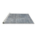 Sideview of Machine Washable Traditional Blue Gray Rug, wshtr3661