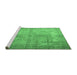 Sideview of Machine Washable Persian Emerald Green Traditional Area Rugs, wshtr3661emgrn