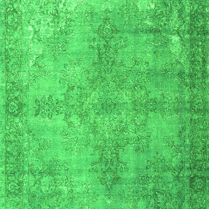 Serging Thickness of Machine Washable Persian Green Traditional Area Rugs, wshtr3661grn