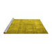 Sideview of Machine Washable Persian Yellow Traditional Rug, wshtr3661yw