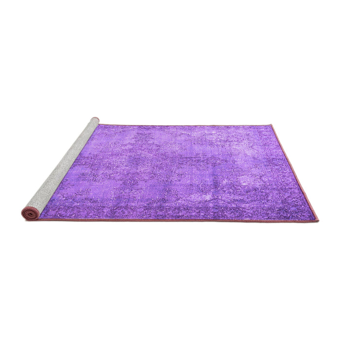Sideview of Machine Washable Persian Purple Traditional Area Rugs, wshtr3661pur