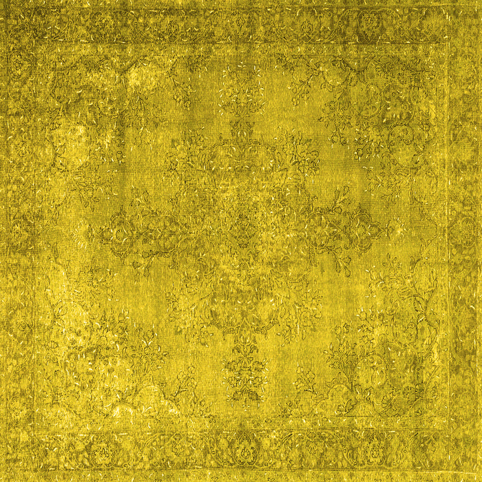 Square Persian Yellow Traditional Rug, tr3661yw
