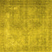 Square Persian Yellow Traditional Rug, tr3661yw