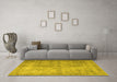 Machine Washable Persian Yellow Traditional Rug in a Living Room, wshtr3661yw