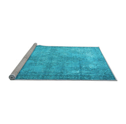Sideview of Machine Washable Persian Light Blue Traditional Rug, wshtr3661lblu