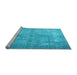 Sideview of Machine Washable Persian Light Blue Traditional Rug, wshtr3661lblu