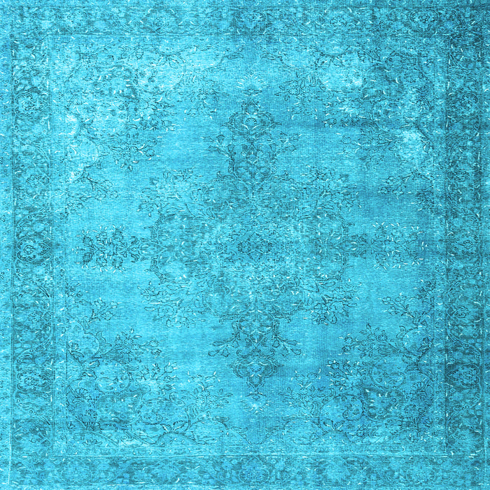 Square Machine Washable Persian Light Blue Traditional Rug, wshtr3661lblu