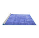 Sideview of Machine Washable Persian Blue Traditional Rug, wshtr3661blu