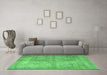 Machine Washable Persian Emerald Green Traditional Area Rugs in a Living Room,, wshtr3661emgrn