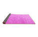 Sideview of Persian Pink Traditional Rug, tr3662pnk