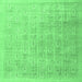 Square Persian Emerald Green Traditional Rug, tr3662emgrn